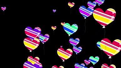 纯原创彩色爱心气球漂浮带通道视频视频的预览图